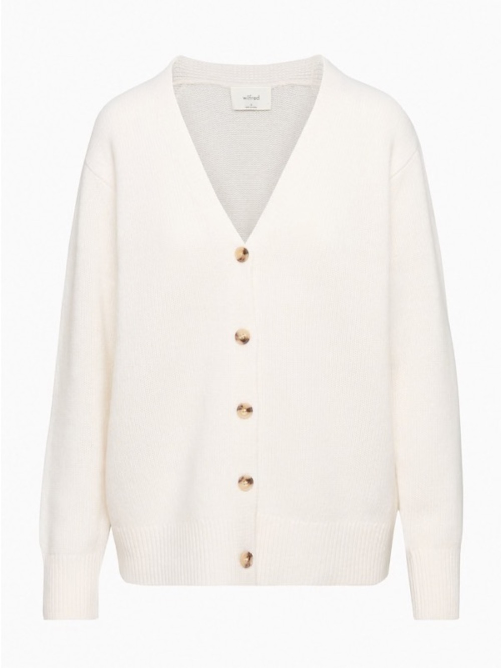 Aritzia Wilfred Cashmere V-Neck Cardigan – Heather Light Birch, Size M